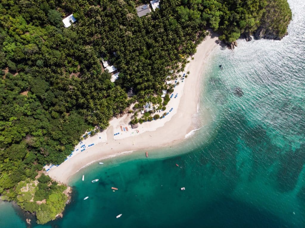 Overhead shot of a surf camp in Costa Rica