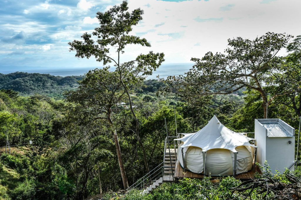 Our glamping tents overlooking the jungle