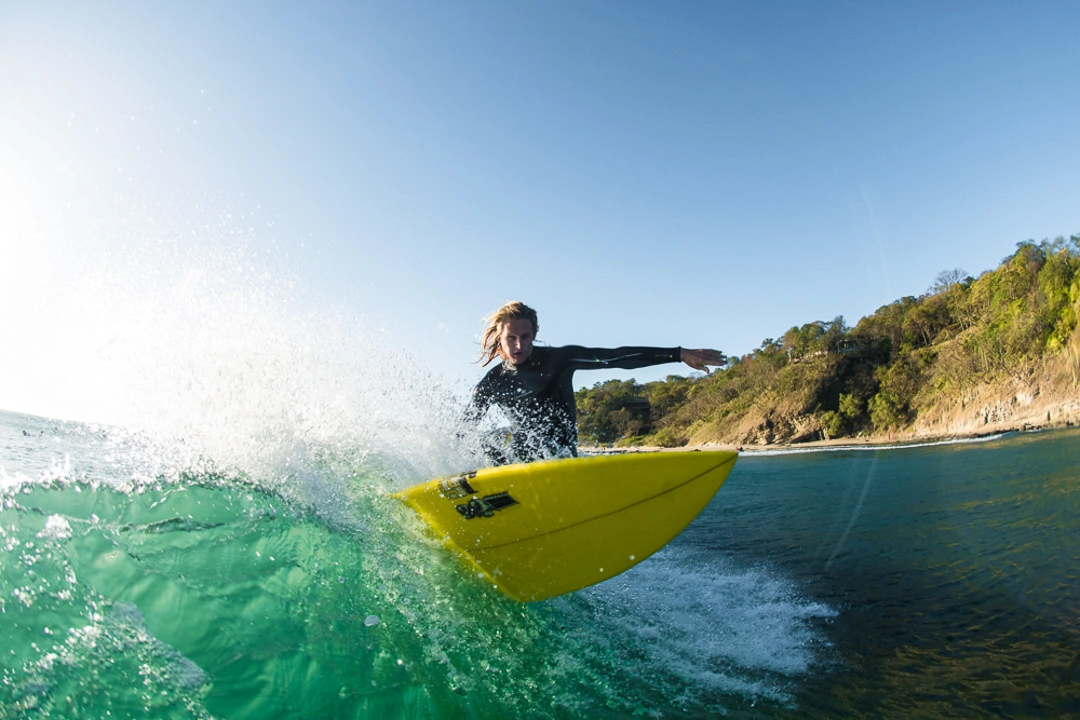 Pro Surfer cutback trick nicaragua