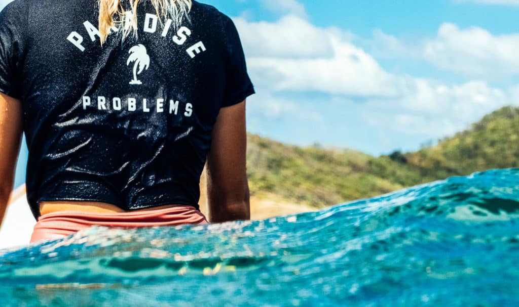 Surfer Girl with paradise problems nicaragua