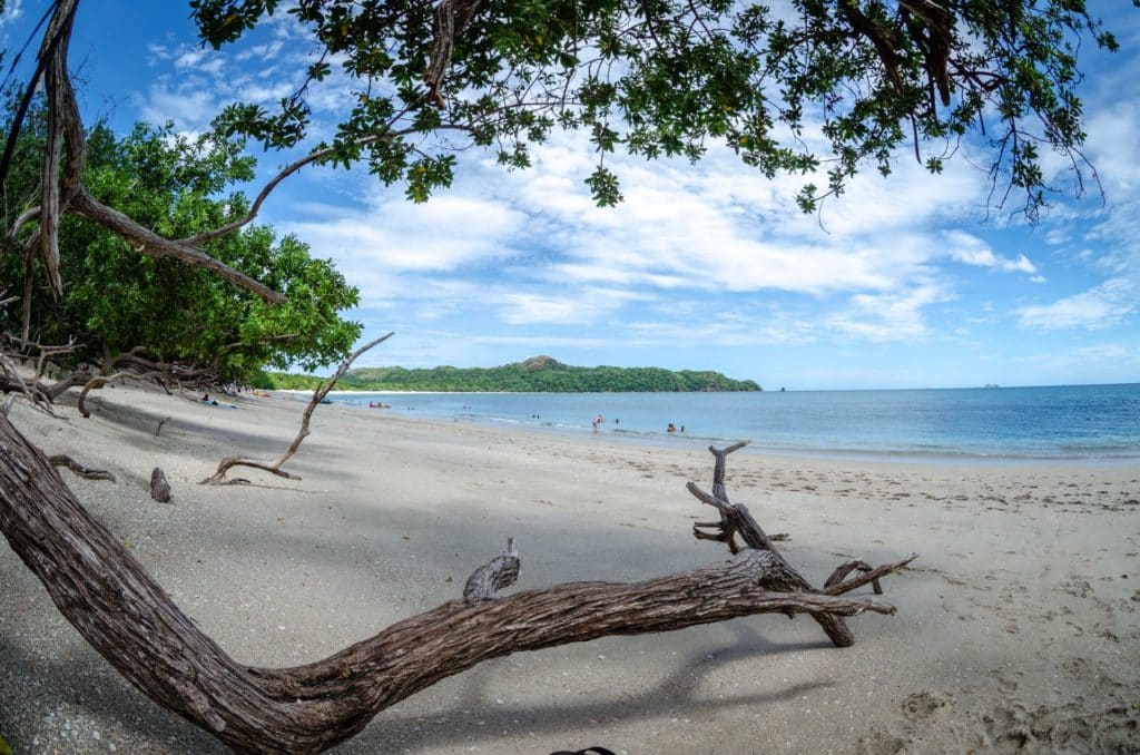 Costa Rican beach on a sunny day
