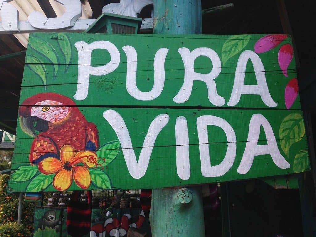 Pura Vida sign in Costa Rica