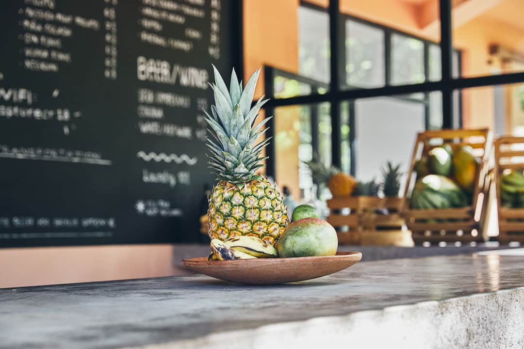 A bar with fruit at surfcamp in costa rica