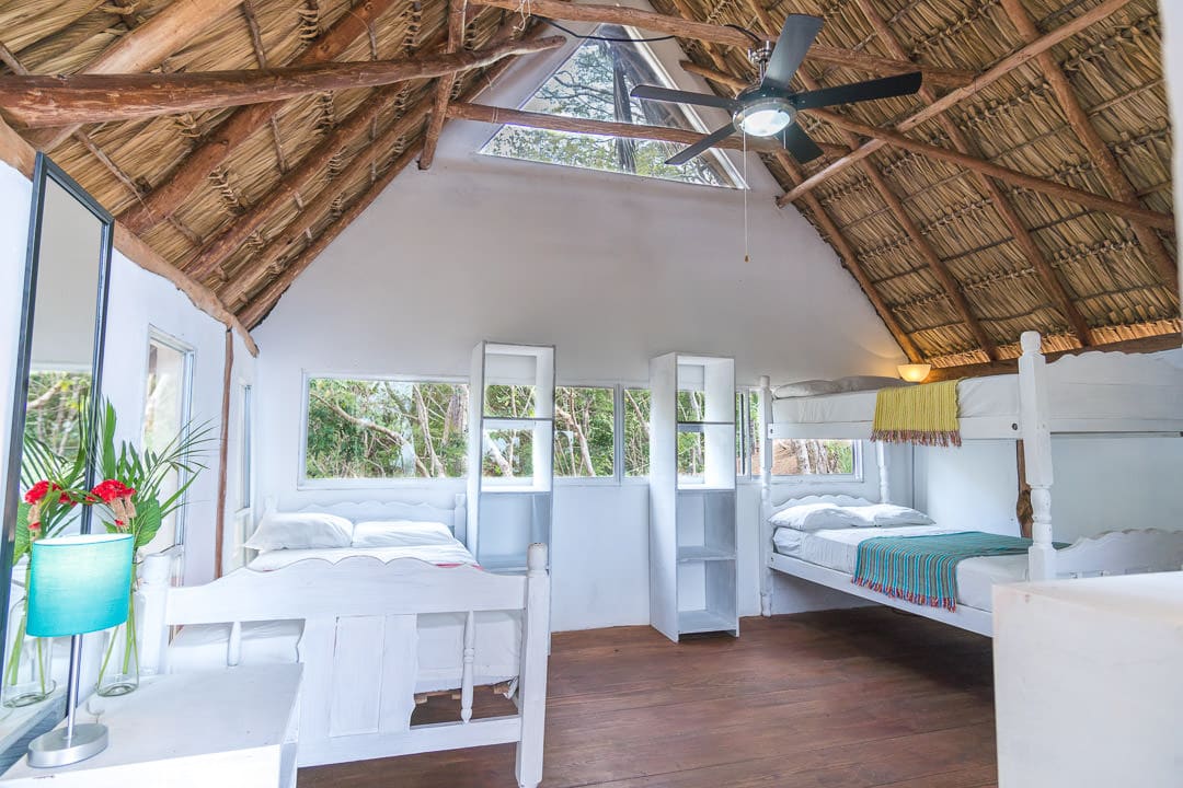 A dorm room with high ceiling in Nicaragua