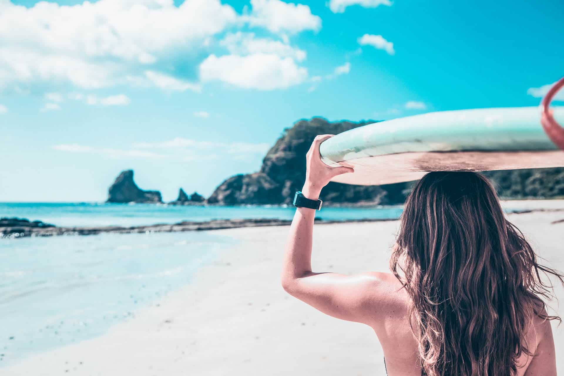 Girl going for a Surf Nicaragua Maderas