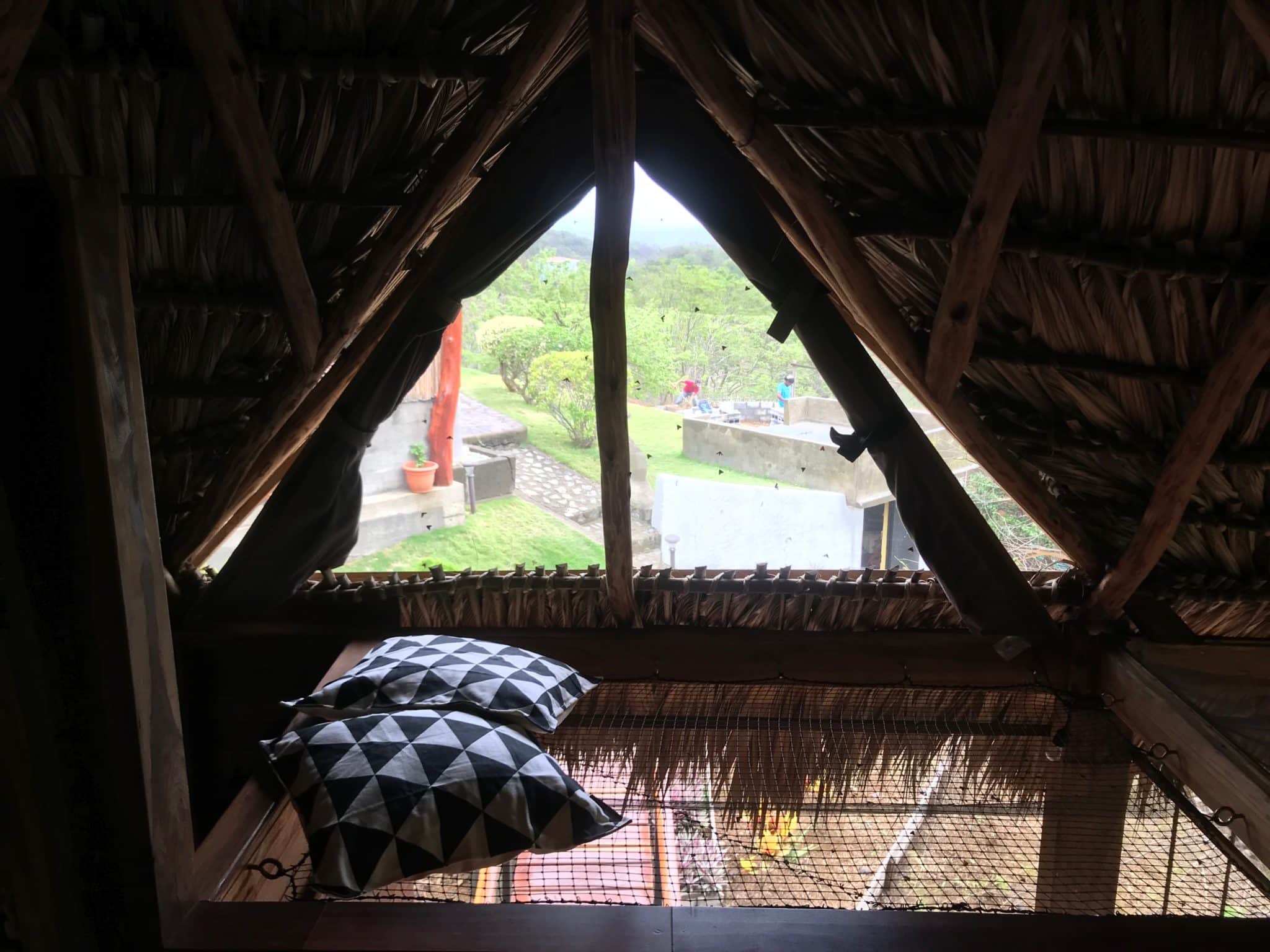 The view from the hammock balcony in large cabana room